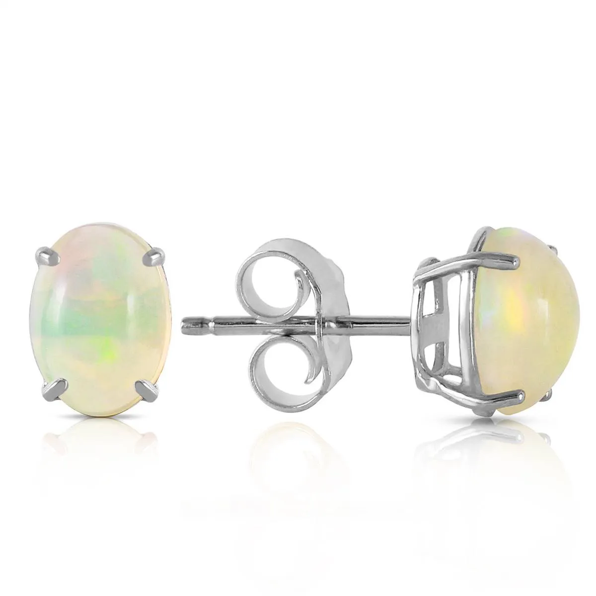 0.9 Carat 14K Solid White Gold Yours To Love Opal Earrings