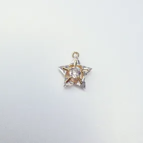 14k Gold Filled Solitaire Cubic Zirconia Star Charm