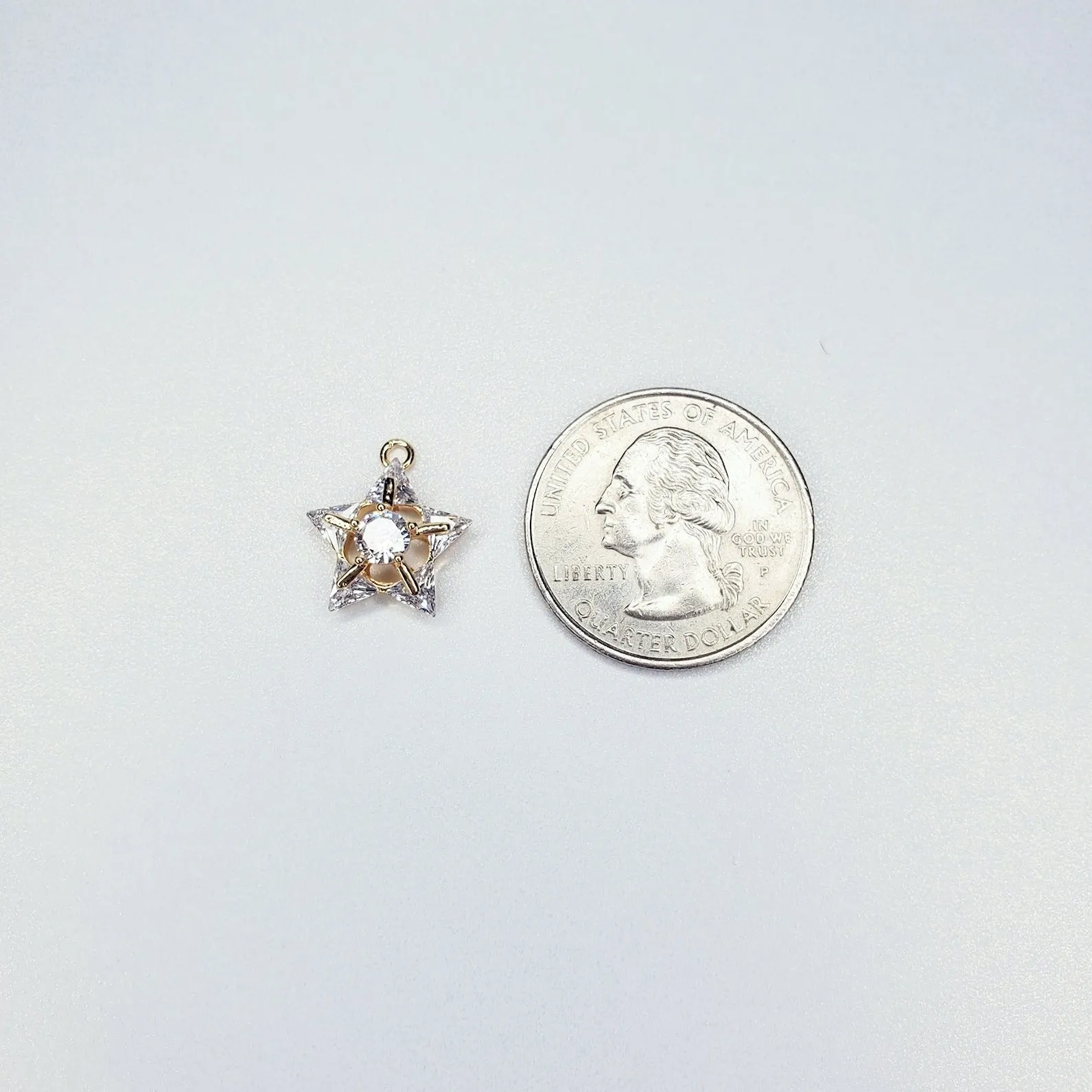 14k Gold Filled Solitaire Cubic Zirconia Star Charm