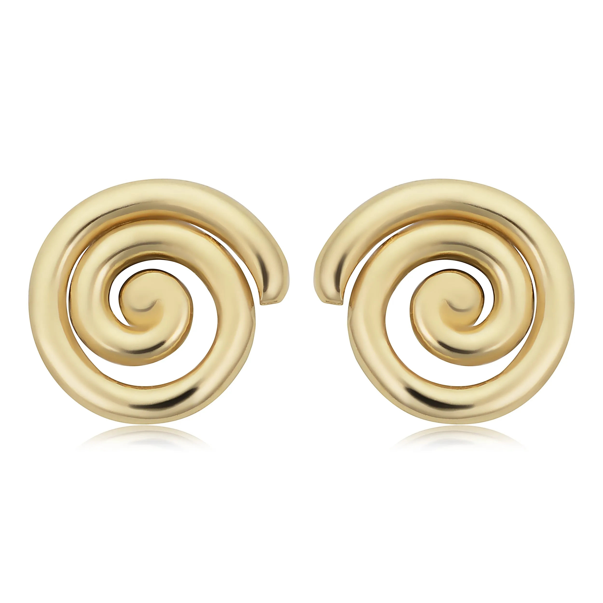 14k Yellow Gold Swirl Stud Earrings