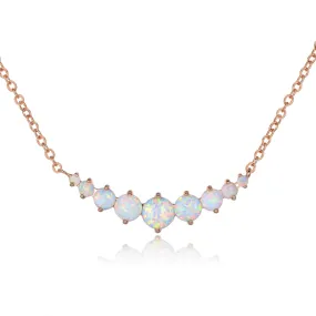 18K Gold Plated Graduated Opal Necklace