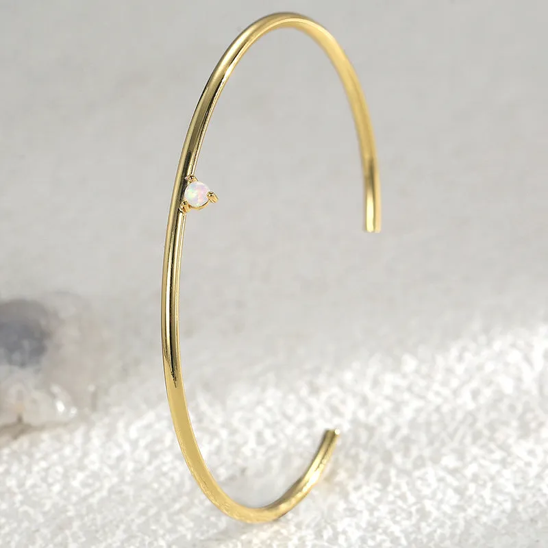 18K Gold Plated Synthetic Opal Bracelet for Women - CYB0087