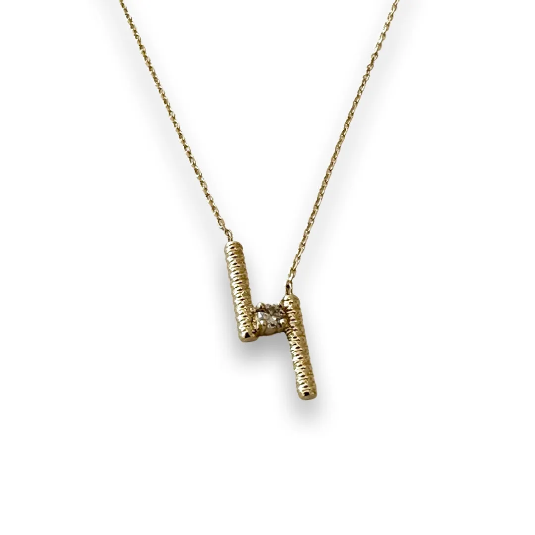 18K Yellow Gold Necklace with 3 mm Champaign Diamond