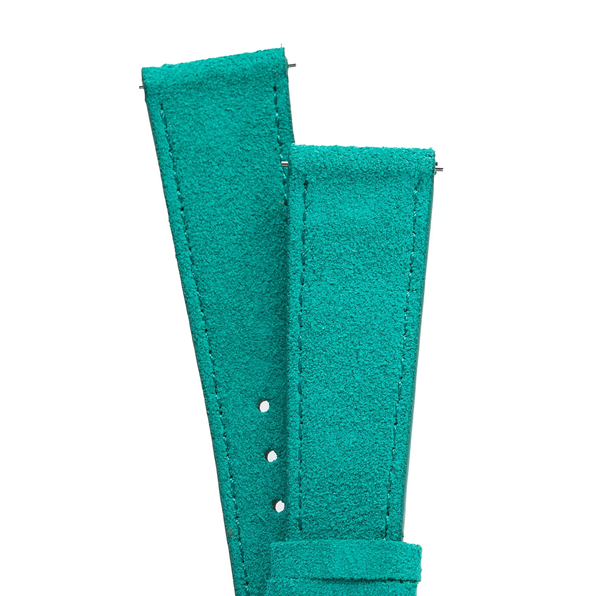 18mm 20mm 22mm Quick Release Tapered Suede Leather Watch Strap - Turquoise Green