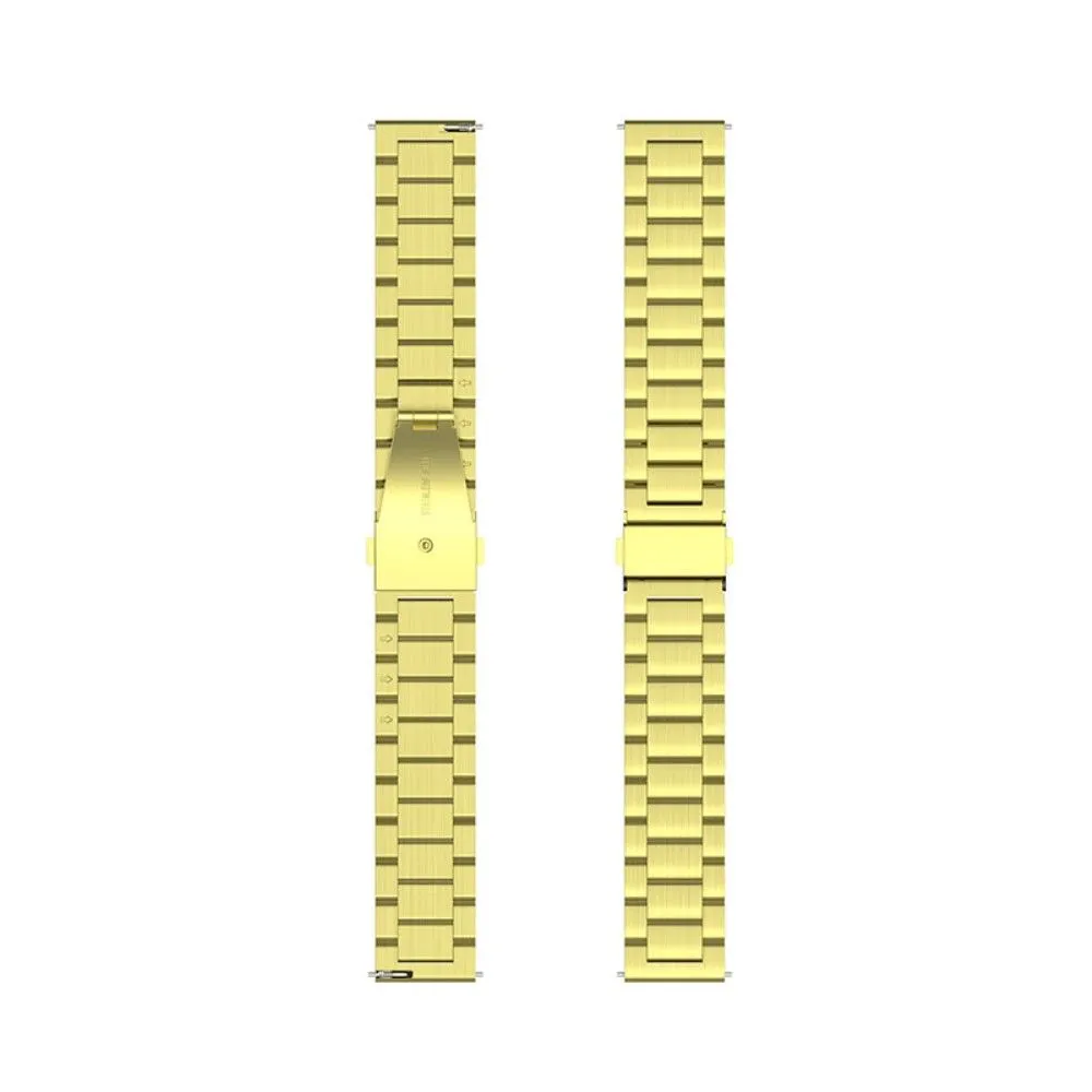 22mm Huawei Watch GT Runner / GT 3 46mm triple bead stainless steel watch strap - Gold