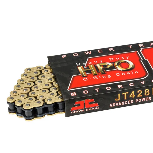 428HPO x 130Chain Gold/Black O-Ring JT (JT428HPO130GB)