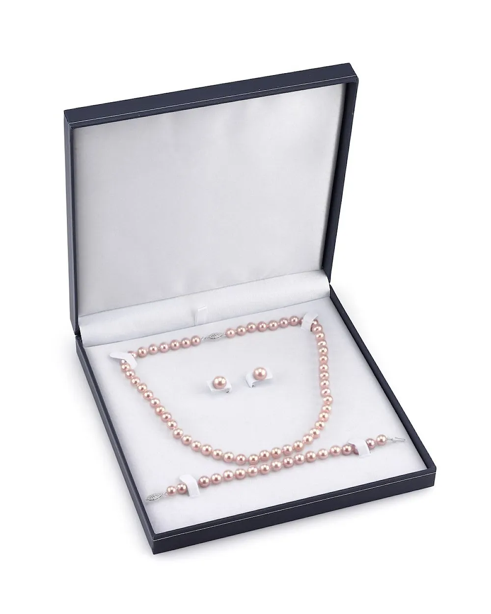 6.5-7.0mm Pink Freshwater Pearl Necklace, Bracelet & Earrings