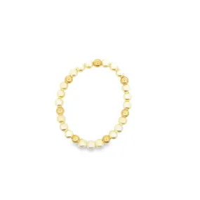 6mm White Pearl Beaded Bracelet (F249A)(I185)