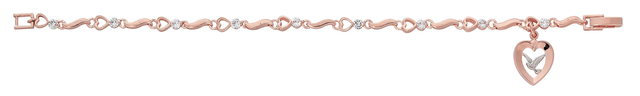 7.5 in Rose Gold Cubic Zirconia Bracelet, Boxed