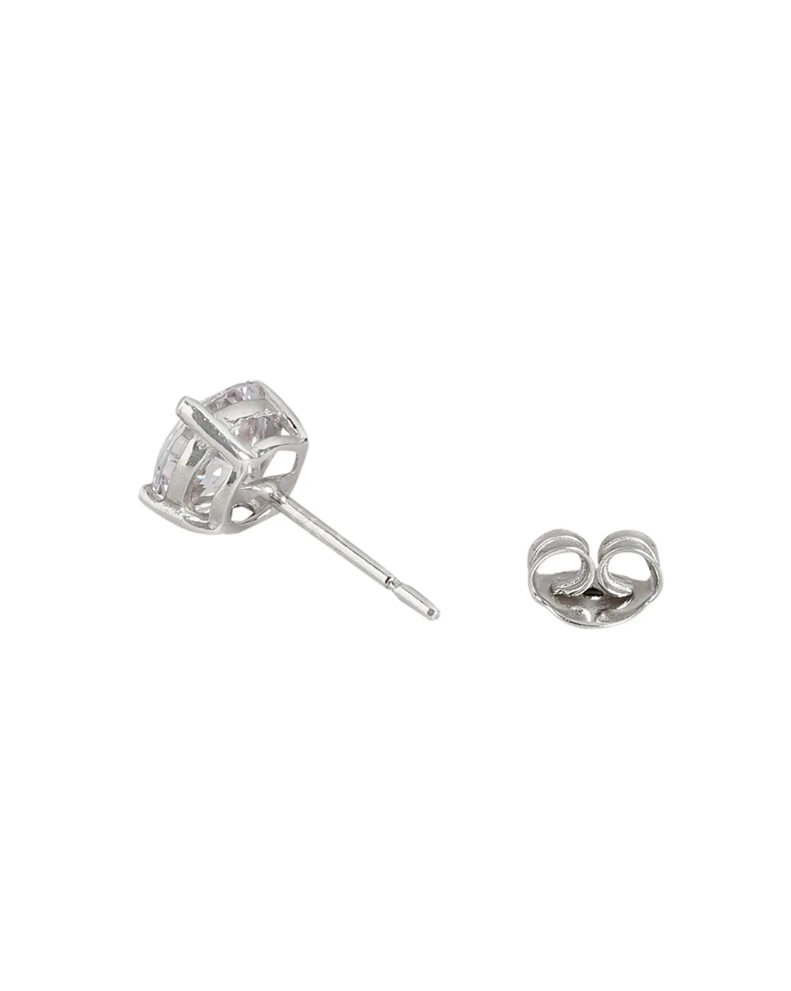 925 Sterling Silver Set Of 3 Rhodium Plated  With Zirconia-Pearl Stud Earring