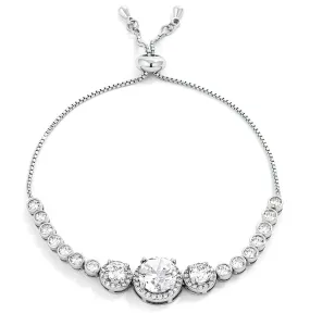 Abigail Clear Graduated CZ Bolo Slider Bracelet