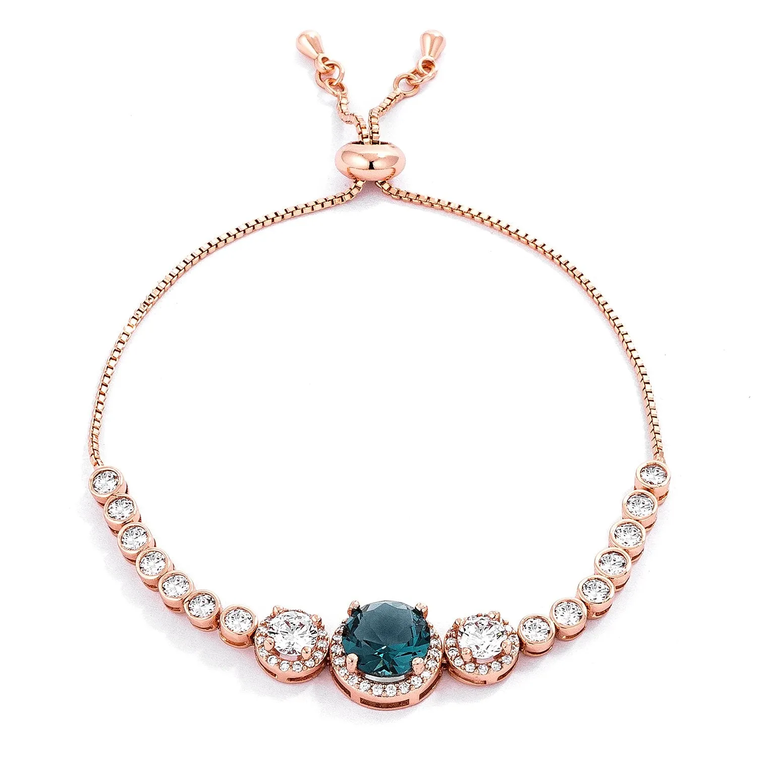 Abigail Clear Graduated CZ Bolo Slider Bracelet