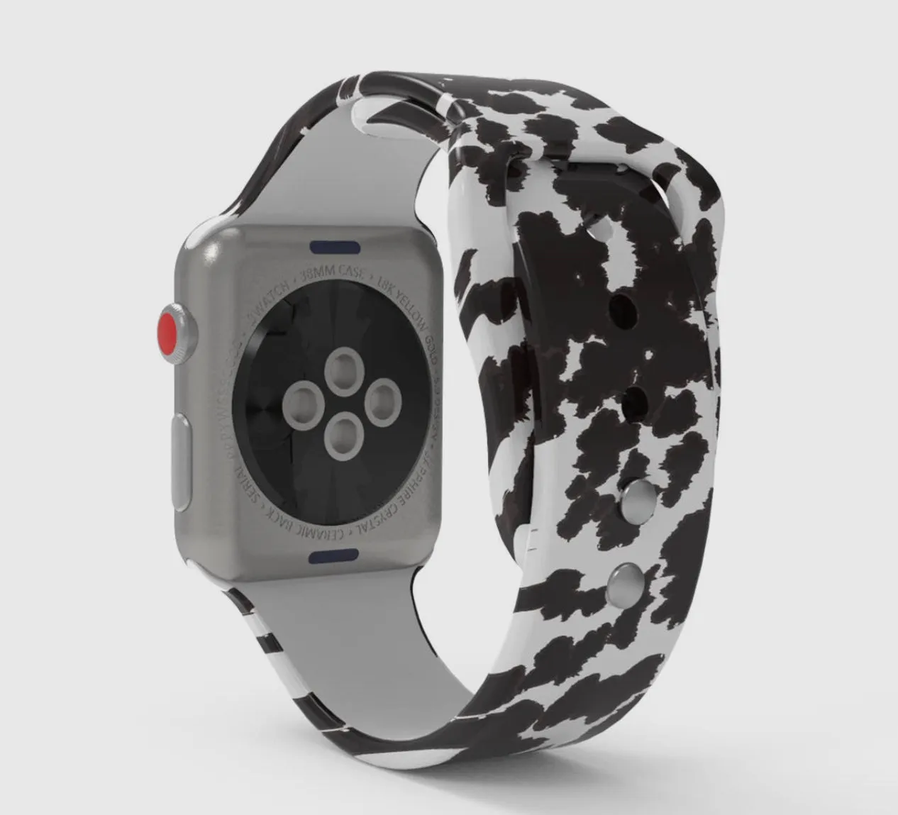 Accessories/Gifts - Silicone Apple Watch Band, Cow Print