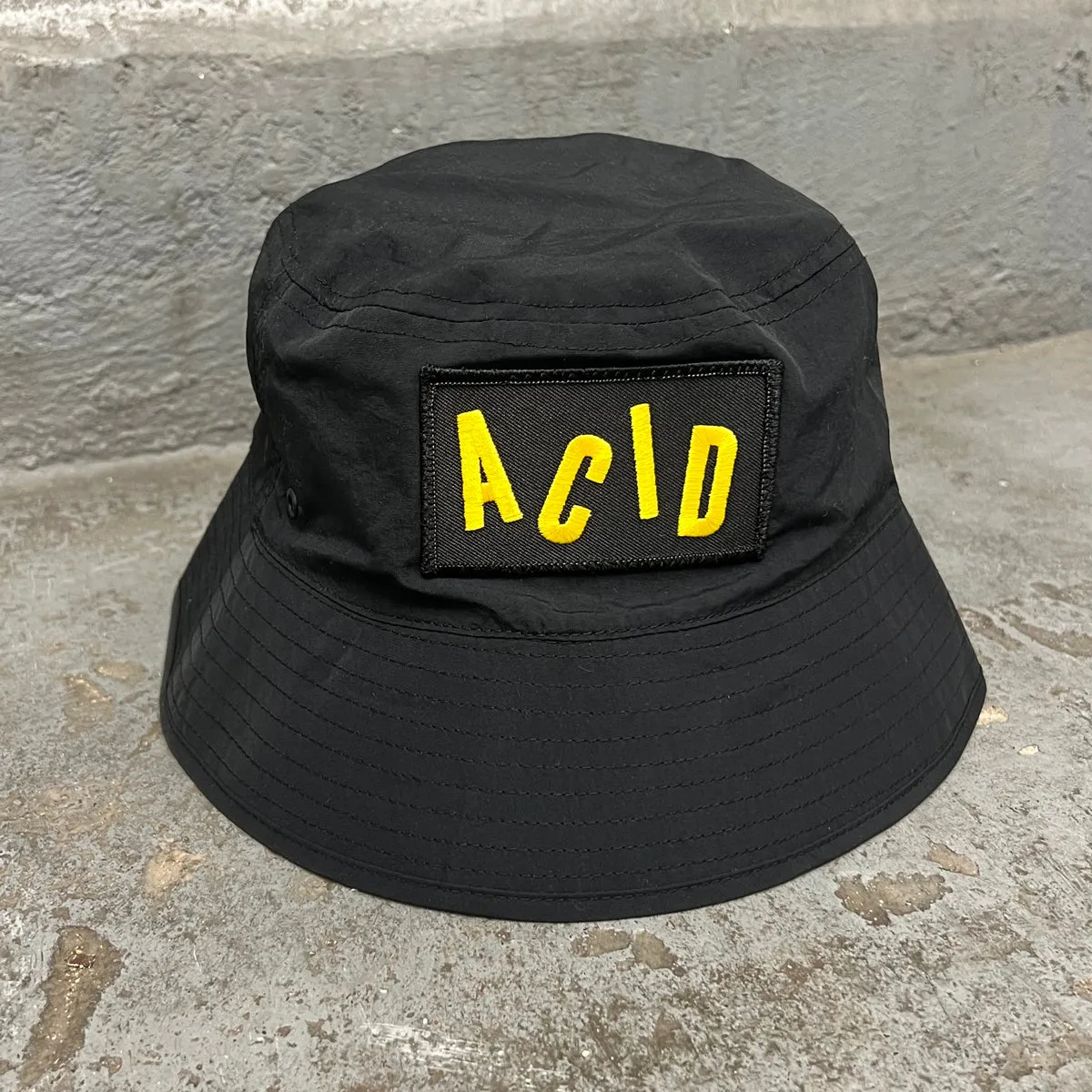 Acid Letter - Water-repellent Bucket Hat - Black