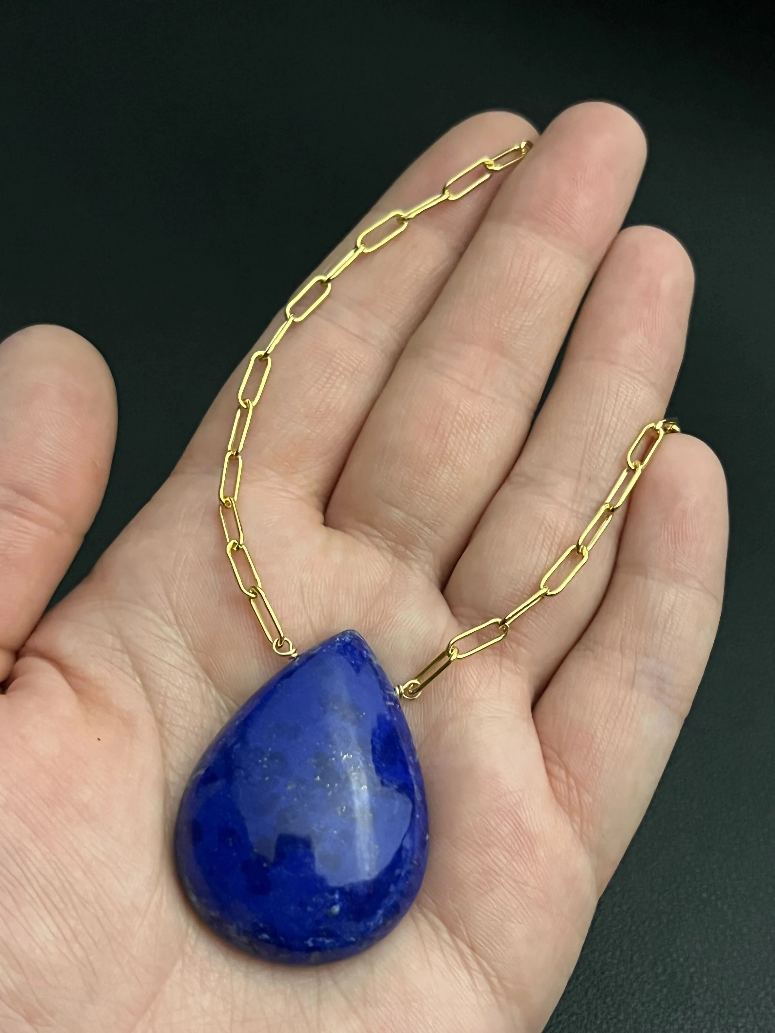 •AEON• lapis lazuli   gold necklace (18"-20")