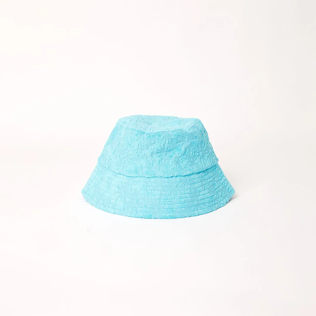 AFENDS Unisex Moon - Terry Bucket Hat - Blue Daisy