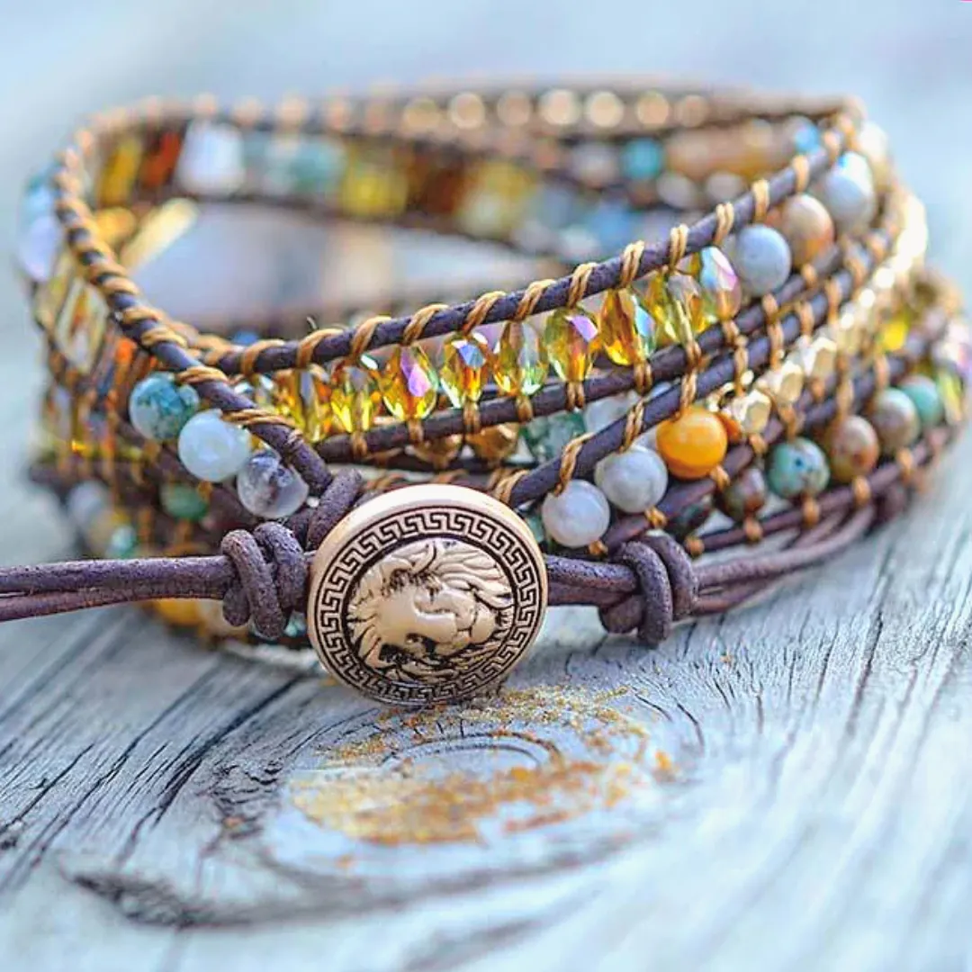 Agate Moonlight Warrior Wrap Bracelet