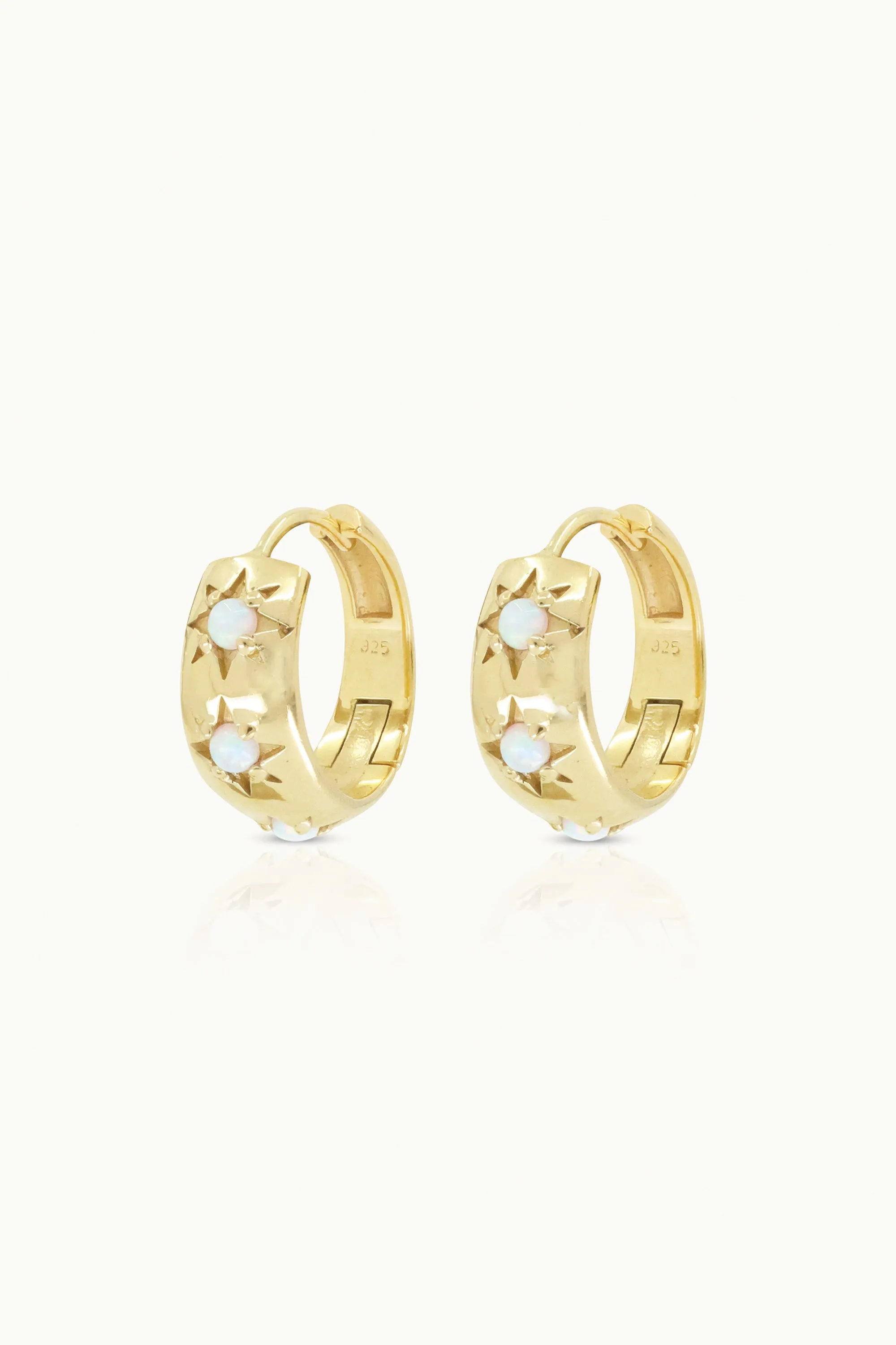 Alina Opal Gold Hoops