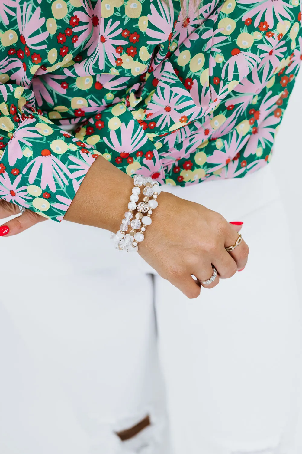 All Things Glitz Bracelet Stack, Opal