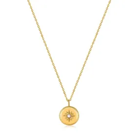 Ania Haie Gold Mother of Pearl Sun Pendant Necklace