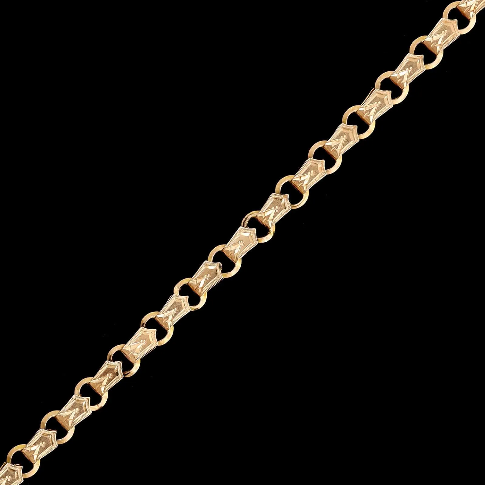 Antique 14K Rose Gold Estate Pocket Watch Chain and Fob