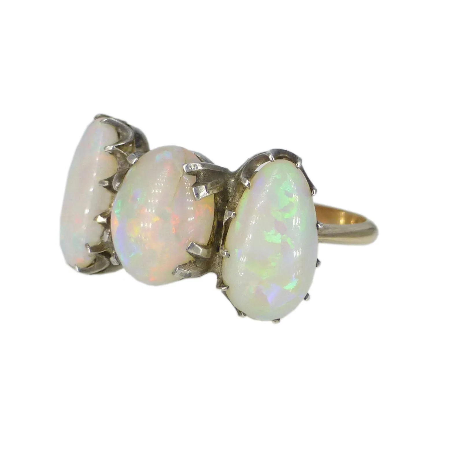 Antique 15ct Gold Opal Trilogy Ring