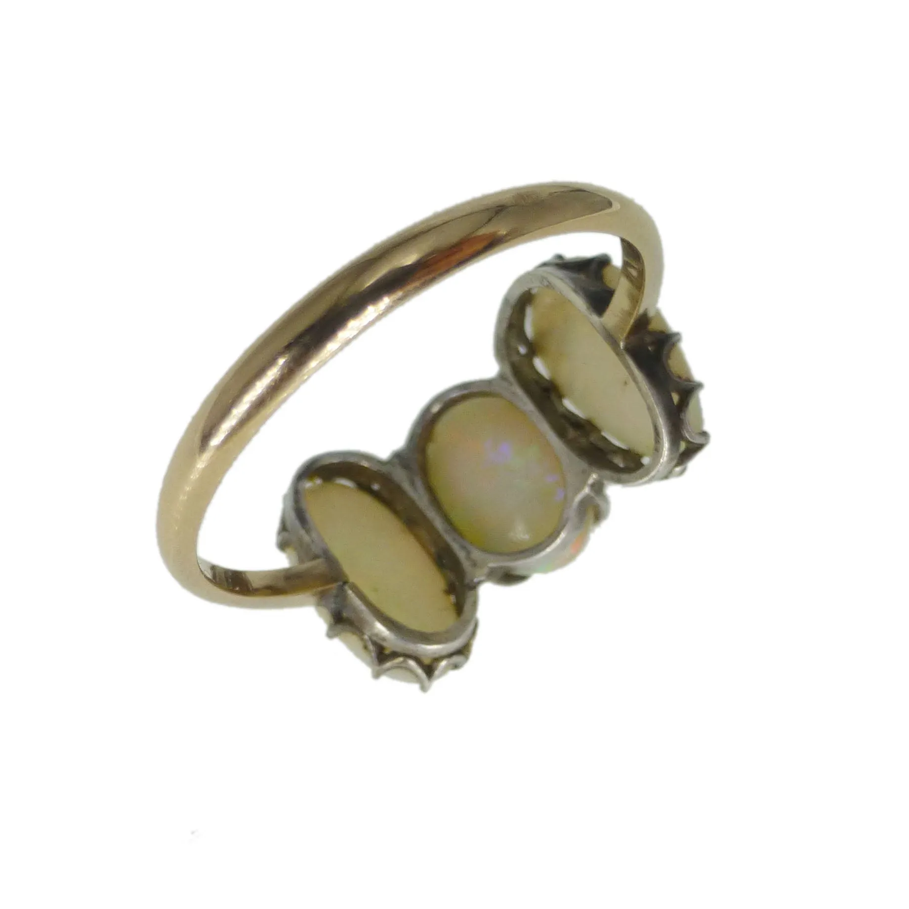 Antique 15ct Gold Opal Trilogy Ring