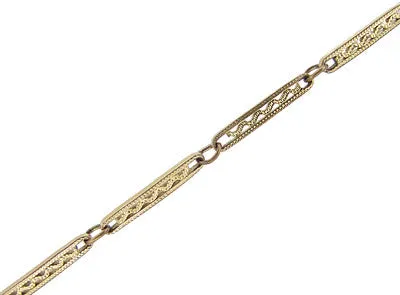 Antique Gold Filled Filigree Pocket Watch Chain