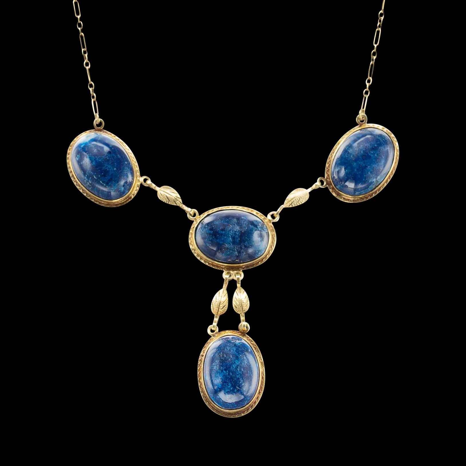 Antique Lapis Lazuli & 14k Gold Necklace