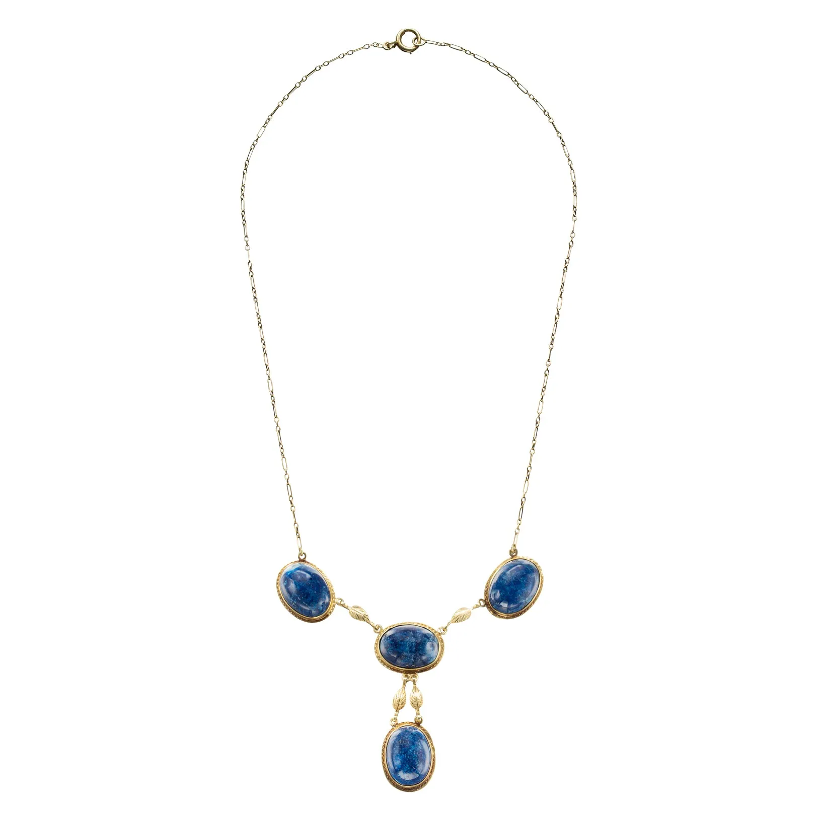 Antique Lapis Lazuli & 14k Gold Necklace