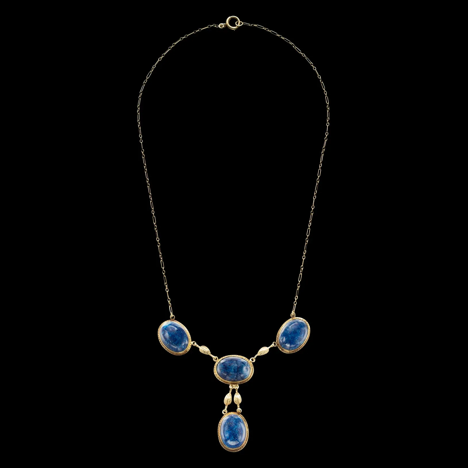 Antique Lapis Lazuli & 14k Gold Necklace