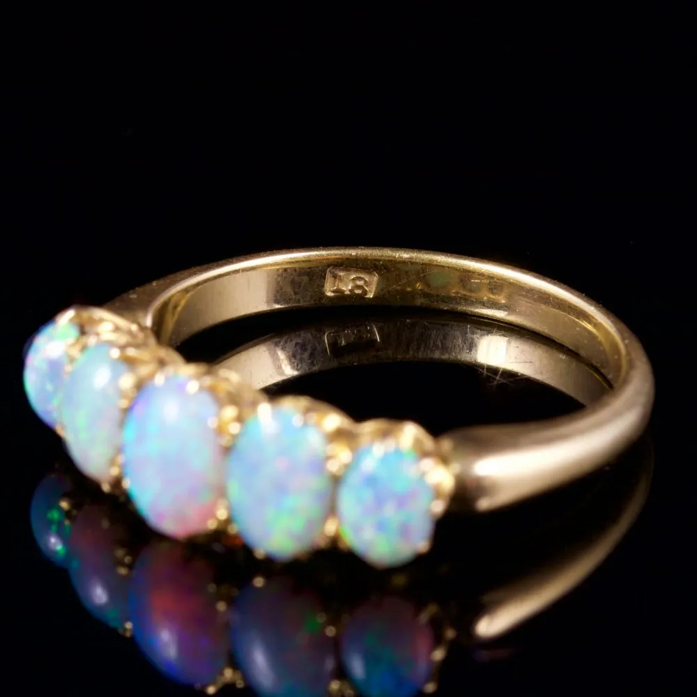 Antique Victorian 18Ct Gold Opal Ring Cira 1880