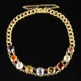 Antique Victorian Gemstone Bracelet 15Ct Gold Circa 1890