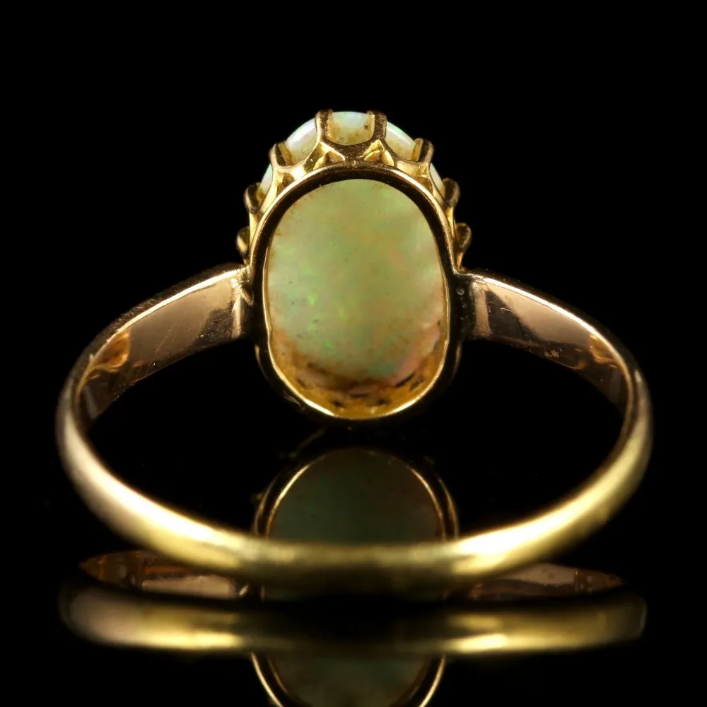 Antique Victorian Natural Opal 18Ct Gold Ring Circa 1900