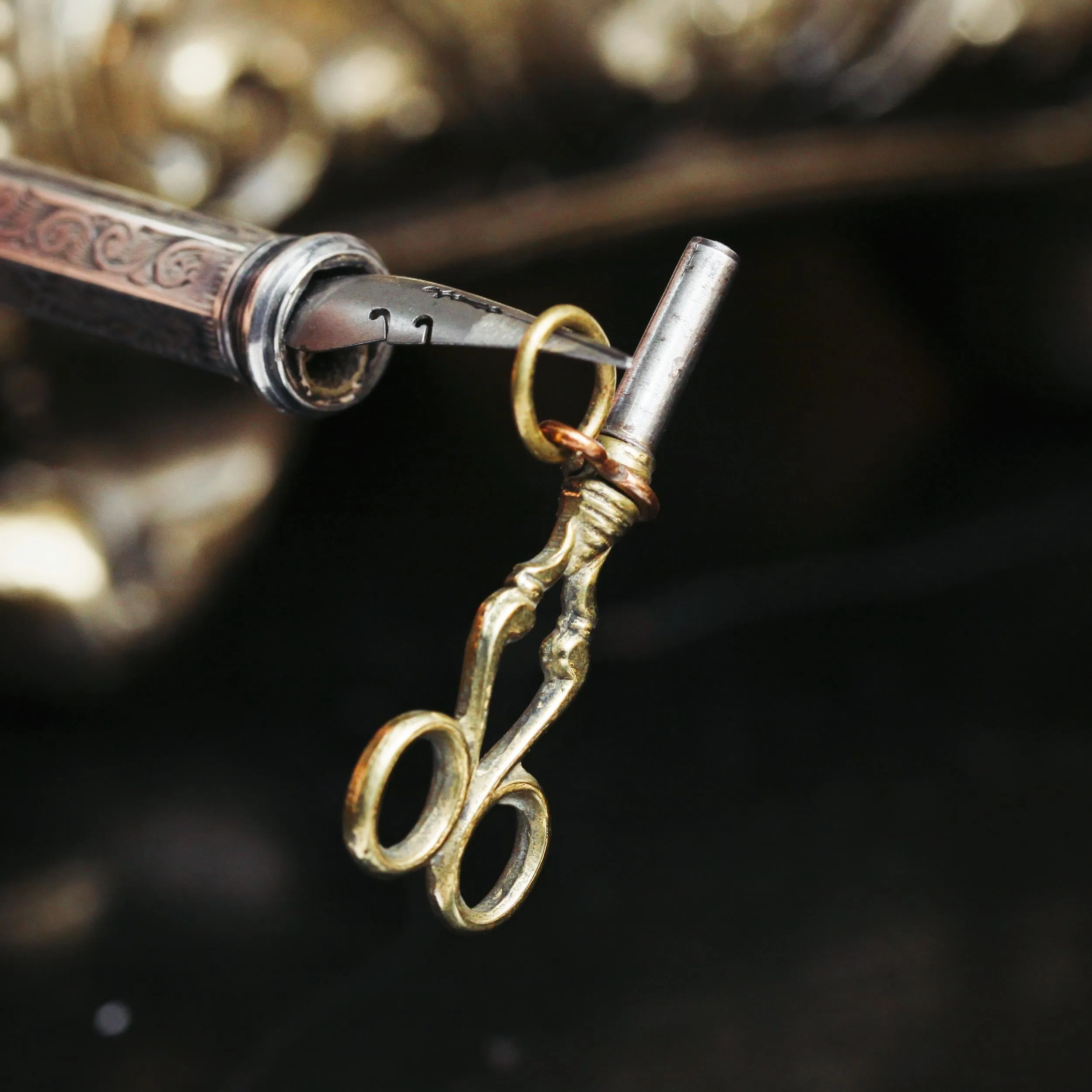 Antique Victorian Novelty Gold Pocket Watch Key