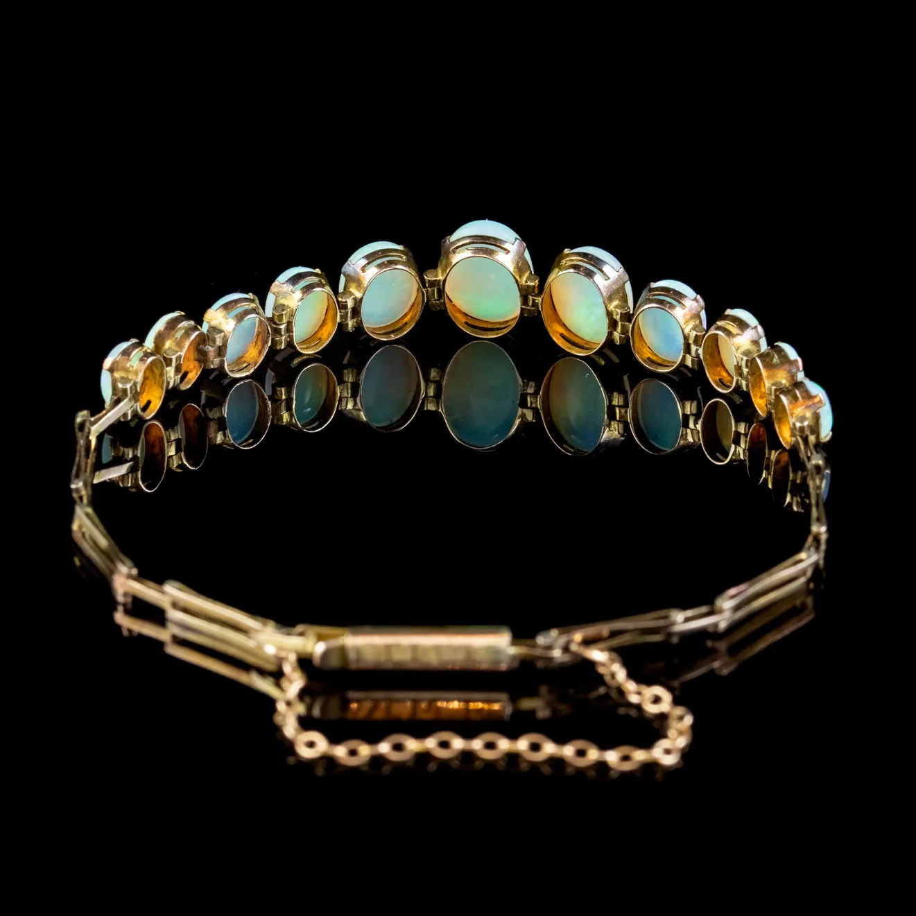 ANTIQUE VICTORIAN OPAL BRACELET 15CT GOLD CIRCA 1900