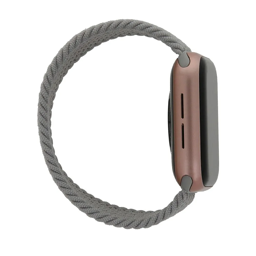 Apple Watch (38/40/SE/41/42mm) Elastisk Stof Rem - Str. M - Grå