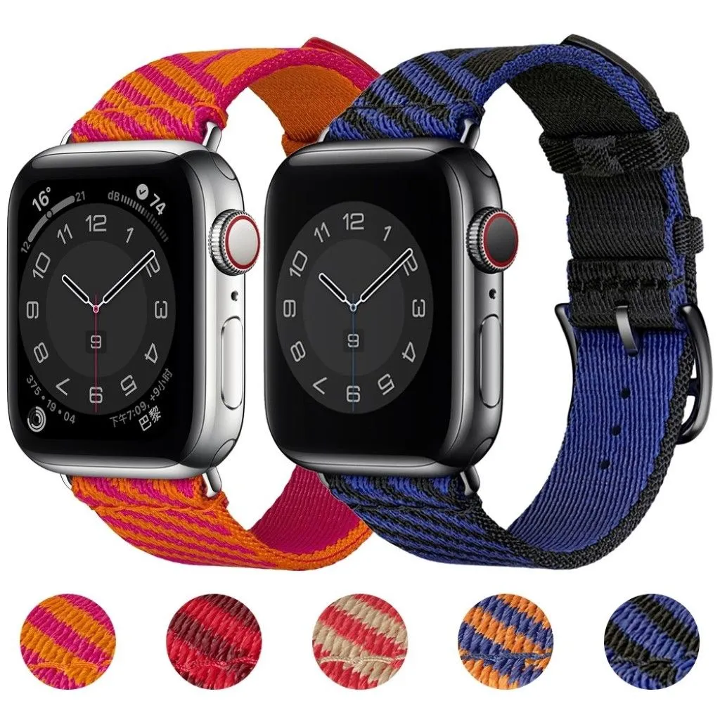 Apple Watch 40mm bi-color canvas design watch strap - Red