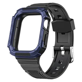 Apple Watch 40mm bi-color TPU cover with watch strap - Black / Dark Blue