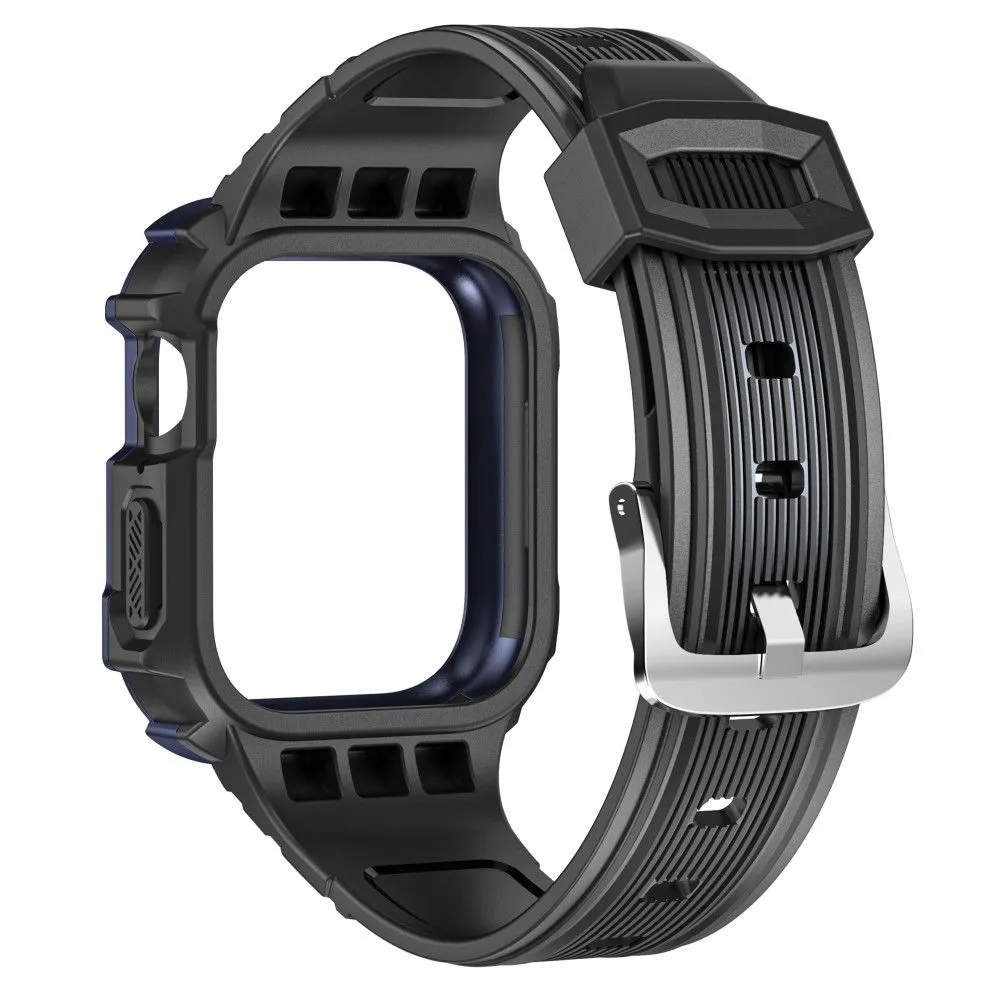 Apple Watch 40mm bi-color TPU cover with watch strap - Black / Dark Blue