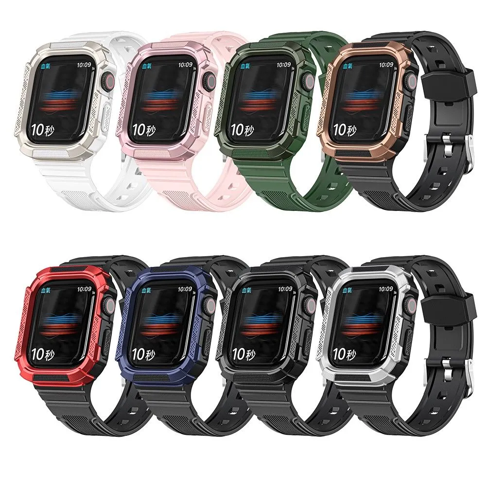 Apple Watch 40mm bi-color TPU cover with watch strap - Black / Dark Blue