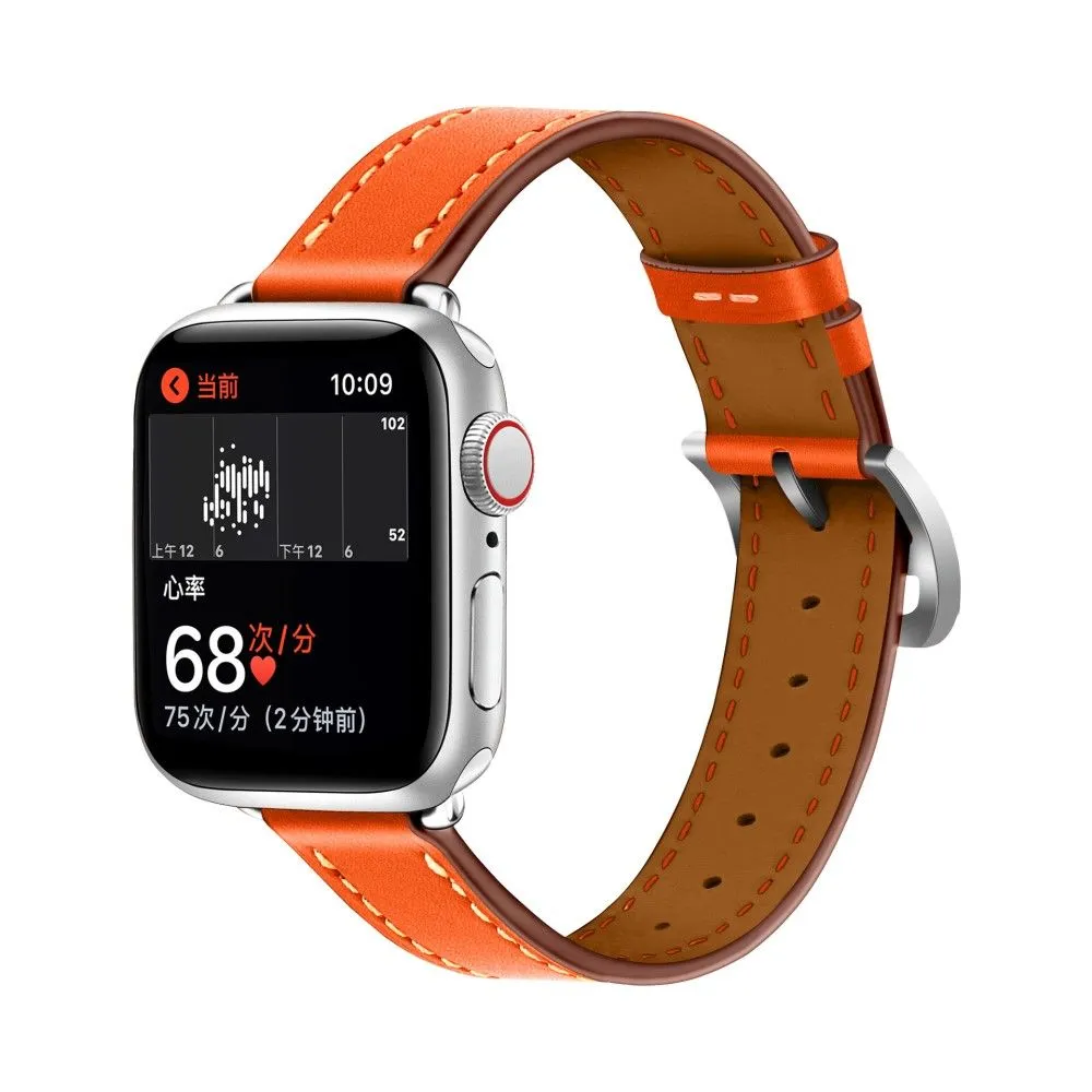 Apple Watch (41mm) breathable genuine leather watch strap - Orange