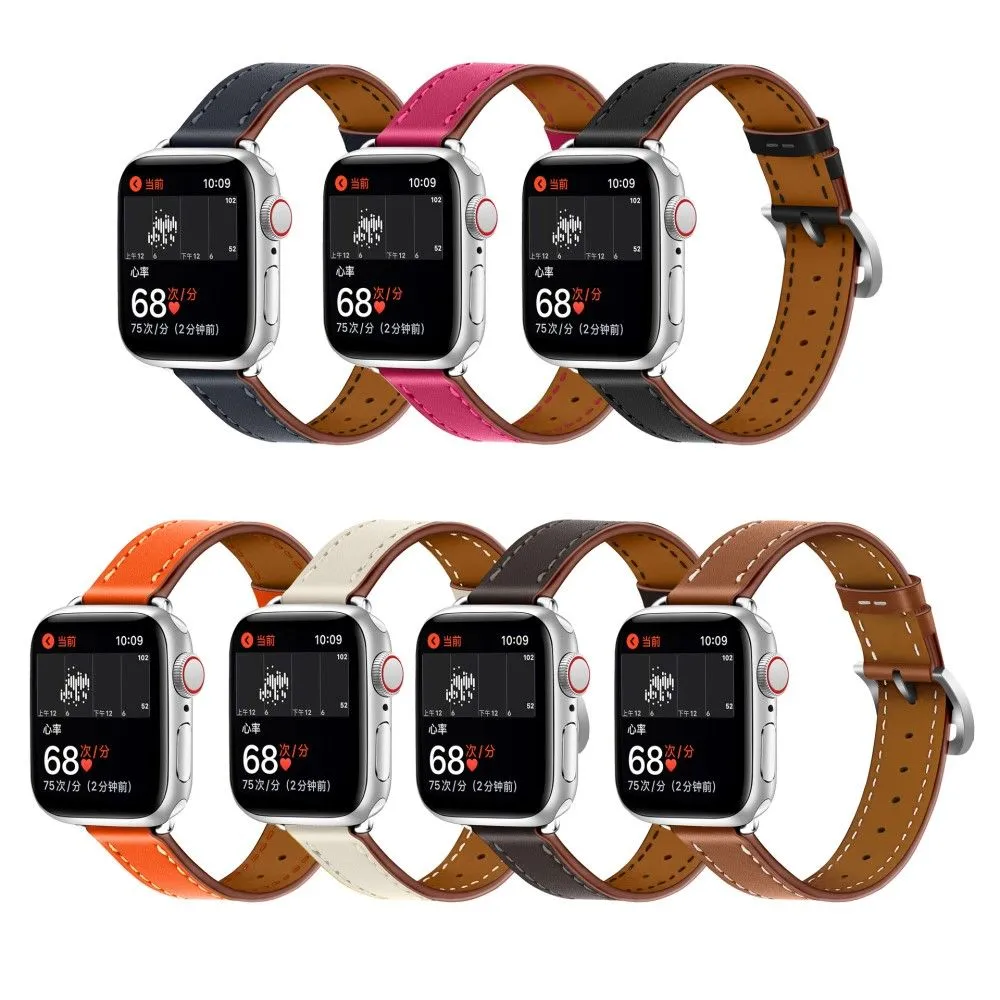 Apple Watch (41mm) breathable genuine leather watch strap - Orange