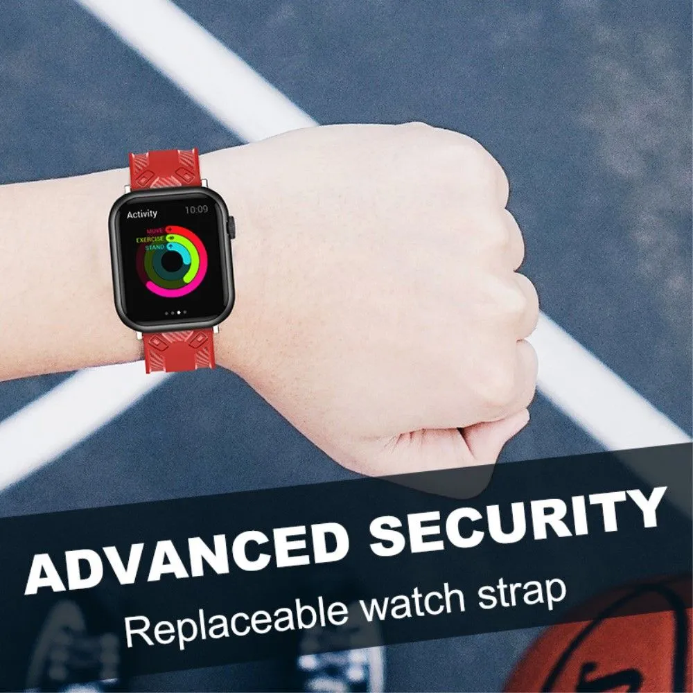 Apple Watch (41mm) carbon fiber silicone watch strap - Red