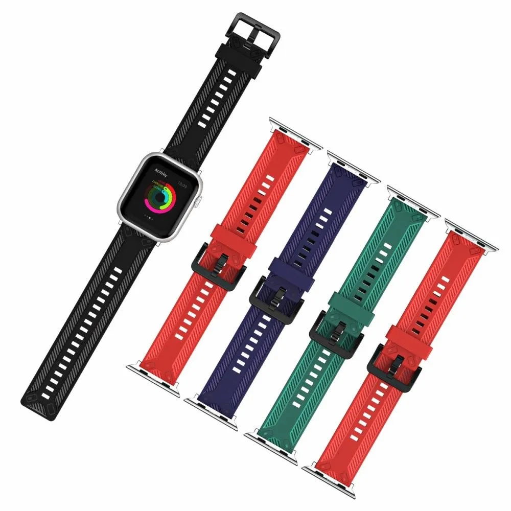 Apple Watch (41mm) carbon fiber silicone watch strap - Red