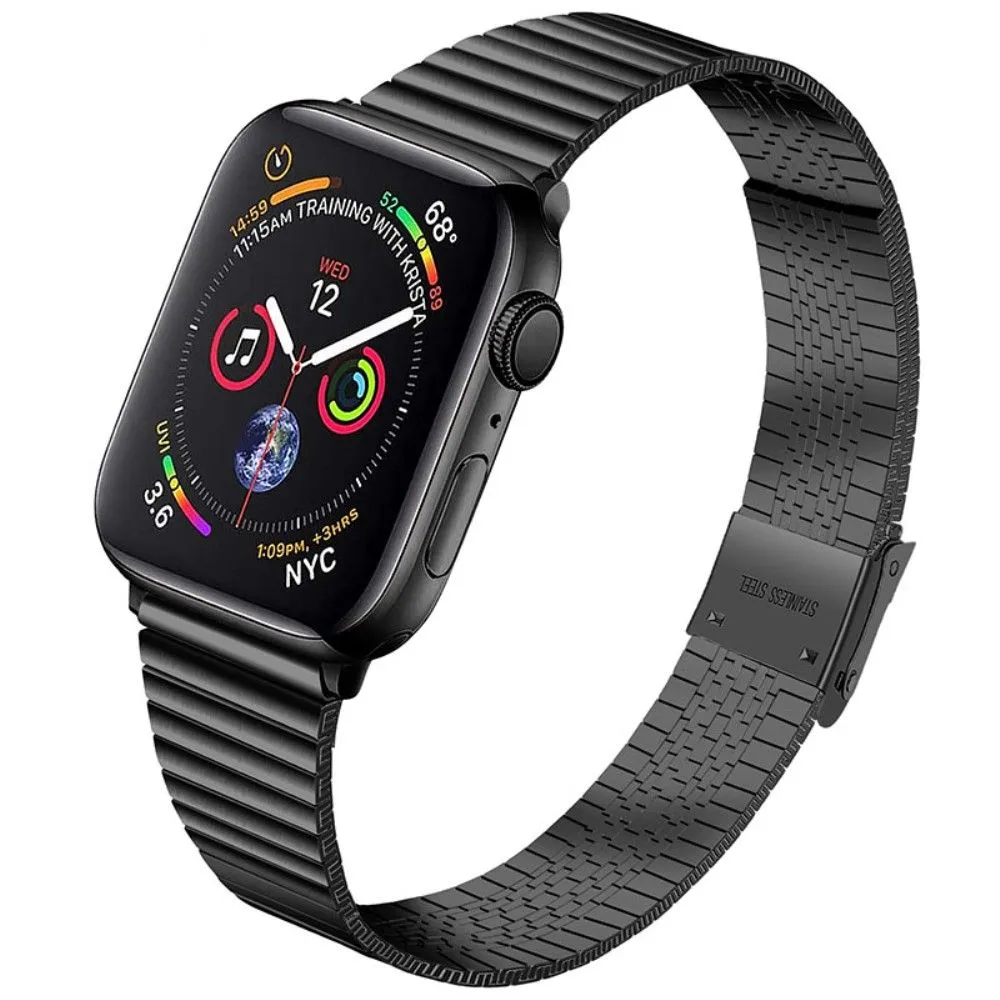 Apple Watch (41mm) stainless steel double buckle watch strap - Black