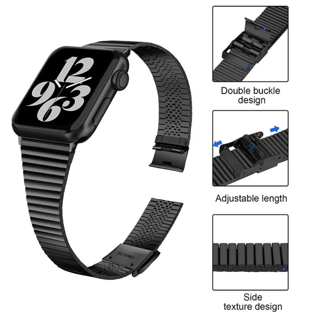 Apple Watch (41mm) stainless steel double buckle watch strap - Black