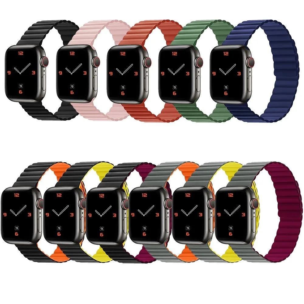 Apple Watch (45mm) dual color silicone watch strap - Black