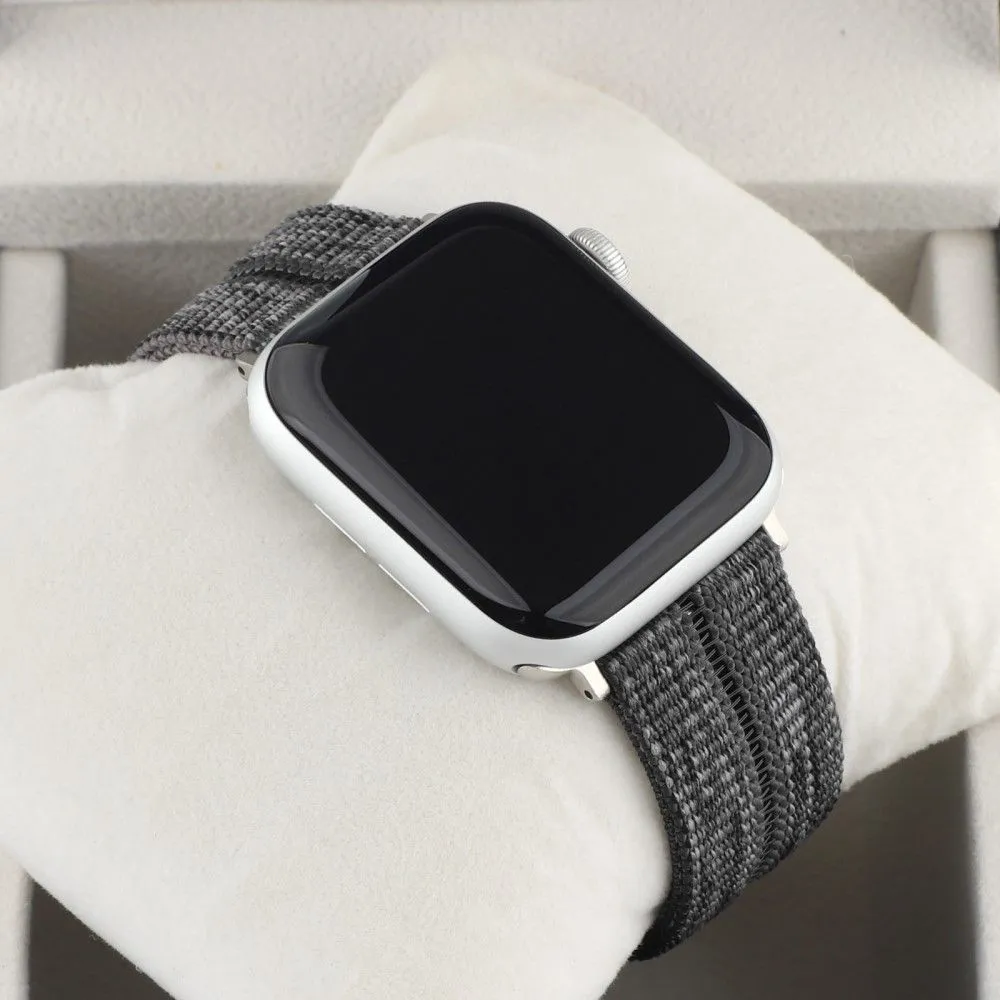 Apple Watch (45mm) stripe nylon watch strap - Grey