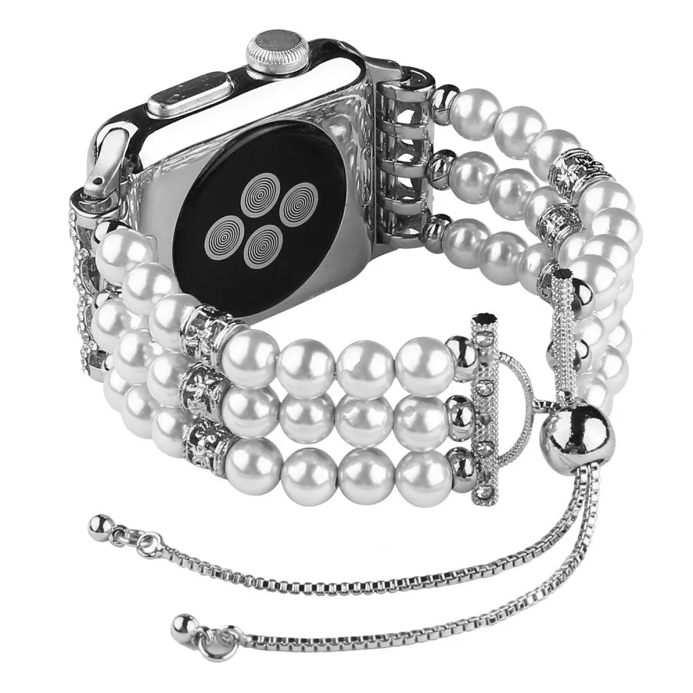 Apple Watch (45mm) stylish agate pearl watch strap - Pearl / White